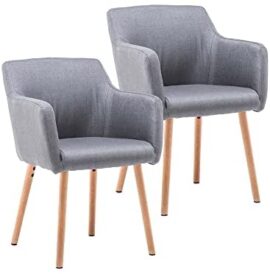 Marque Amazon - Movian Brad Lot de 2 chaises de salle à manger, Gris foncé