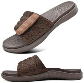 ONCAI Sandale Homme Bout Ouvert Chaussures de Plage Sangle Réglable Claquette Support de L'arche Pantoufle D'été Taille 40-47