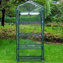 SH Housse de serre à 2 étages en PVC - Housse de rechange pour mini serre de jardin pour intérieur ou extérieur (support en fer non inclus)