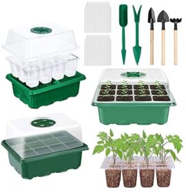 Sunshine smile Lot de 3 serres d’intérieur avec 5 Outils de Jardin – Petites Plantes – Mini Serre – Bac de Culture avec Couvercle – Pots de Culture en Plastique (3G-25) Sunshine smile Lot de 3 serres d’intérieur avec 5 Outils de Jardin – Petites Plantes – Mini Serre – Bac de Culture avec Couvercle – Pots de Culture en Plastique (3G-25)