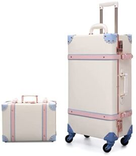 Urecity valises de Voyage ,à la Mode Valise Set ,Baggage Cabin，Valise Cabine ，Valises pour Voyage en Avion，valises20+12set，Fée Blanche