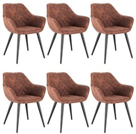 WOLTU BH231br-6 Lot de 6 Fauteuil de Salon Design,Chaises de Salle à Manger avec accoudoir Assise en Tissu Scientifique Pieds en métal,Brun WOLTU BH231br-6 Lot de 6 Fauteuil de Salon Design,Chaises de Salle à Manger avec accoudoir Assise en Tissu Scientifique Pieds en métal,Brun