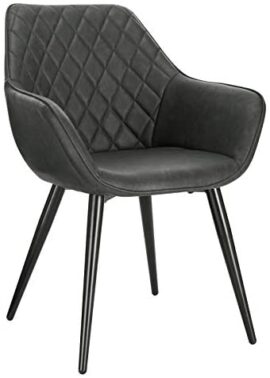 WOLTU BH251an-1,1 Chaise de Salle à Manger Moderne Chaise de Cuisine en Similicuir et métal,Anthracite