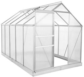 Zelsius Serre en Aluminium pour Le Jardin | 310 x 190 cm | Panneaux de 6 mm | Utilisable Serre à tomates, châssis de Couche et Serre à Plantes (avec Base)