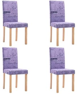 vidaXL 4X Chaises de Salle à Manger Chaises à Dîner Chaises de Repas Chaises de Cuisine Chaises de Salon Maison Intérieur Violet Polyester