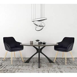 Lestarain Lot de 2 Chaise de Salle à Manger Fauteuil de Salle à Manger en Velours et Métal,Fauteuil Scandinave Chaise de Cuisine,Noir Lestarain Lot de 2 Chaise de Salle à Manger Fauteuil de Salle à Manger en Velours et Métal,Fauteuil Scandinave Chaise de Cuisine,Noir 6