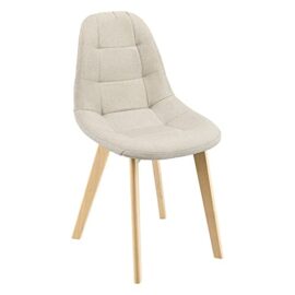 Lot de 2 Chaises de Salle à Manger Design Sièges Rembourrés Polyester Pieds en Bois de Hêtre 86 x 53 x 47 cm Beige Lot de 2 Chaises de Salle à Manger Design Sièges Rembourrés Polyester Pieds en Bois de Hêtre 86 x 53 x 47 cm Beige 4