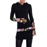 3Elfen Hoodie Robes Capuchon Vintage Hiver Femme Pull Manche Longue by Noir Papillon L Mini