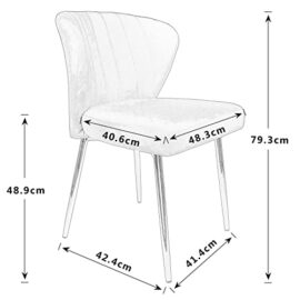 chaises de Salle à Manger Modernes en Velours – avec Pieds en métal doré – pour Salle à Manger, Cuisine, Le Salon (Lot de 2, Blanc) chaises de Salle à Manger Modernes en Velours – avec Pieds en métal doré – pour Salle à Manger, Cuisine, Le Salon (Lot de 2, Blanc) 5