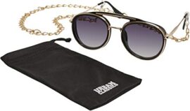 Urban Classics Sunglasses Ibiza with Chain Lunettes de Soleil, Noir/doré, Taille Unique Mixte Urban Classics Sunglasses Ibiza with Chain Lunettes de Soleil, Noir/doré, Taille Unique Mixte 6