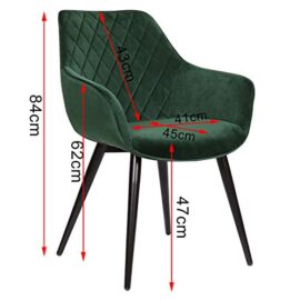 eSituro 1 Chaise de Salle à Manger avec Velours Assise Chaise de Salon avec métal Pied,Vert SDC0172-1 eSituro 1 Chaise de Salle à Manger avec Velours Assise Chaise de Salon avec métal Pied,Vert SDC0172-1 4