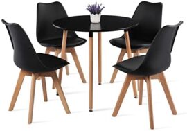 H.J WeDoo Lot de 6 Chaise de Salle à Manger Scandinave, Chaise Rembourrée pour Salle à Manger, Cuisine, Chambre – Noir H.J WeDoo Lot de 6 Chaise de Salle à Manger Scandinave, Chaise Rembourrée pour Salle à Manger, Cuisine, Chambre – Noir 5