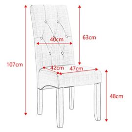 WOLTU 4 X Chaises de Salle à Manger Chaises de Cuisine Gris Clair,Chaise Salon à Manger Assise en Lin et Pied en Bois Massif,BH106hgr-4 WOLTU 4 X Chaises de Salle à Manger Chaises de Cuisine Gris Clair,Chaise Salon à Manger Assise en Lin et Pied en Bois Massif,BH106hgr-4 2