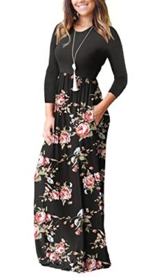 GRECERELLE Robe longue décontractée à manches longues avec poches pour femme GRECERELLE Robe longue décontractée à manches longues avec poches pour femme 2