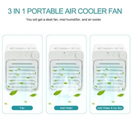 Refroidisseur d’air portable – Boîte à glaçons intégrée – Batterie 2000 mAh – Petit climatiseur alimenté par USB – Mini refroidisseur d’air mobile – Pour la maison, le bureau, le dortoir, l’extérieur Refroidisseur d’air portable – Boîte à glaçons intégrée – Batterie 2000 mAh – Petit climatiseur alimenté par USB – Mini refroidisseur d’air mobile – Pour la maison, le bureau, le dortoir, l’extérieur 2