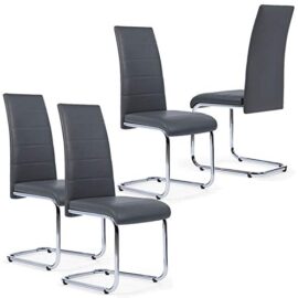 IDMarket – Lot de 4 chaises MIA Grises pour Salle à Manger IDMarket – Lot de 4 chaises MIA Grises pour Salle à Manger 3