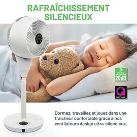 Ventilateur sur pied rafraîchissant MeacoFan 1056P – Grand ventilateur oscillant sur piedcirculateur d’air pour chambres et salons, silencieux et hauteur ajustable Ventilateur sur pied rafraîchissant MeacoFan 1056P – Grand ventilateur oscillant sur piedcirculateur d’air pour chambres et salons, silencieux et hauteur ajustable 2