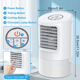 Climatiseur Mobile 400ML, 3 en 1 Climatiseur Portable / Ventilateur / Humidificateur, Mini Climatiseur à faible consommation, Refroidisseur d’air personnel 3 Modes de Vent / 2 Réglages de Minuterie Climatiseur Mobile 400ML, 3 en 1 Climatiseur Portable / Ventilateur / Humidificateur, Mini Climatiseur à faible consommation, Refroidisseur d’air personnel 3 Modes de Vent / 2 Réglages de Minuterie 6