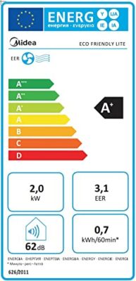 Midea Climatiseur Mobile Eco Friendly Lite 7000 BTU/H, 3-EN-1 Refroidisseur Déshumidificateur Ventilateur, Follow me, Mode nuit, Design compact, Pour pièces de 25㎡/68m³, EEK A+, R290 Midea Climatiseur Mobile Eco Friendly Lite 7000 BTU/H, 3-EN-1 Refroidisseur Déshumidificateur Ventilateur, Follow me, Mode nuit, Design compact, Pour pièces de 25㎡/68m³, EEK A+, R290 5