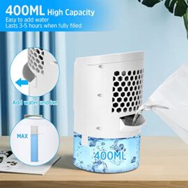 Climatiseur Mobile 400ML, 3 en 1 Climatiseur Portable / Ventilateur / Humidificateur, Mini Climatiseur à faible consommation, Refroidisseur d’air personnel 3 Modes de Vent / 2 Réglages de Minuterie Climatiseur Mobile 400ML, 3 en 1 Climatiseur Portable / Ventilateur / Humidificateur, Mini Climatiseur à faible consommation, Refroidisseur d’air personnel 3 Modes de Vent / 2 Réglages de Minuterie 4