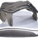 Clarks - Tongs Breeze Sea H Femme, 42.5 EUR, Pewter Synthetic