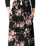 GRECERELLE Robe longue décontractée à manches longues avec poches pour femme, 21 rose noir, L