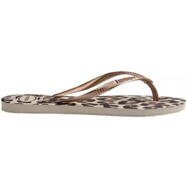 Havaianas Slim Animals, Tongs Femme, Beige, Or Rose, Marron foncé Havaianas Slim Animals, Tongs Femme, Beige, Or Rose, Marron foncé