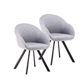 Marque Amazon – Movian Crow Lot de 2 chaises de salle à manger, Gris clair Marque Amazon – Movian Crow Lot de 2 chaises de salle à manger, Gris clair