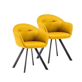 Marque Amazon – Movian Flow – Lot de 2 chaises de salle à manger, Jaune moutarde Marque Amazon – Movian Flow – Lot de 2 chaises de salle à manger, Jaune moutarde