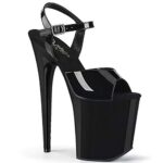 Pleaser FLAMINGO-809, Sandales Plateforme Femme, Noir (Blk Pat/Blk), 36 EU