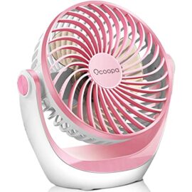 Ventilateur de bureau OCOOPA, Petit ventilateur avec air puissant et fonctionnement silencieux, Vitesse réglable, Tête rotative à 360°, Ventilateur pc portable pour La Chambre, Bureau, Domair