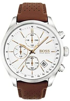 BOSS Montre-Bracelet pour Homme Chronographe Quartz Grand Prix avec Bracelet en Cuir BOSS Montre-Bracelet pour Homme Chronographe Quartz Grand Prix avec Bracelet en Cuir