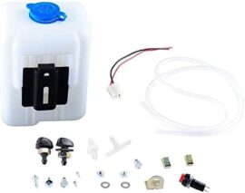 Poweka Kit de lave-glace universel 12 V 99300 avec réservoir de fluide, réservoir de réservoir, pompe