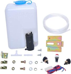 Poweka Kit de réservoir de pompe de lave-glace 99300 Pompe de bouteille de réservoir de liquide de réservoir