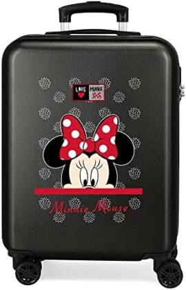 Disney My Pretty Bow Valise de cabine noire 38 x 55 x 20 cm rigide ABS fermeture à combinaison latérale 34 L 2,66 kg 4 roulettes doubles bagage à main