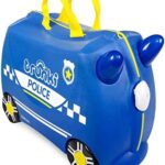 Trunki Valise Enfant à Roulette à Chevaucher et Bagage Cabine - Percy la Voiture de Police (Bleu)