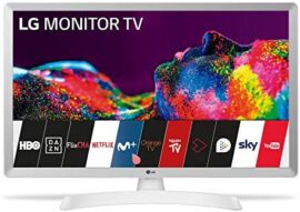 LG - 24TN510S- WZ - Téléviseur-Moniteur Intelligent, 24", écran LED HD (1366 x 768, 16:9, DVB-T2/C/S2, WiFi, Miracast, 10 W, 2 x HDMI 1.4, 1 USB 2.0, Optique, LAN RJ45, VESA 75 x 75), Blanc