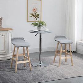 HOMCOM Lot de 2 tabourets de Bar gris Style scandinave HOMCOM Lot de 2 tabourets de Bar gris Style scandinave 2