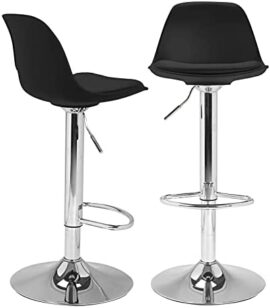 Lot de 2 tabourets de Bar Karl Design Noir Lot de 2 tabourets de Bar Karl Design Noir