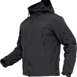 TACVASEN Veste Imperméable pour Homme Veste Polaire Softshell Veste Militaire avec Capot Escamotable