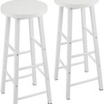 WOLTU BH130ws-2 Lot de 2 Tabourets de Bar Tabouret de Bistrot Structure en Acier Stable et Durable Surface d'assise en MDF,Blanc